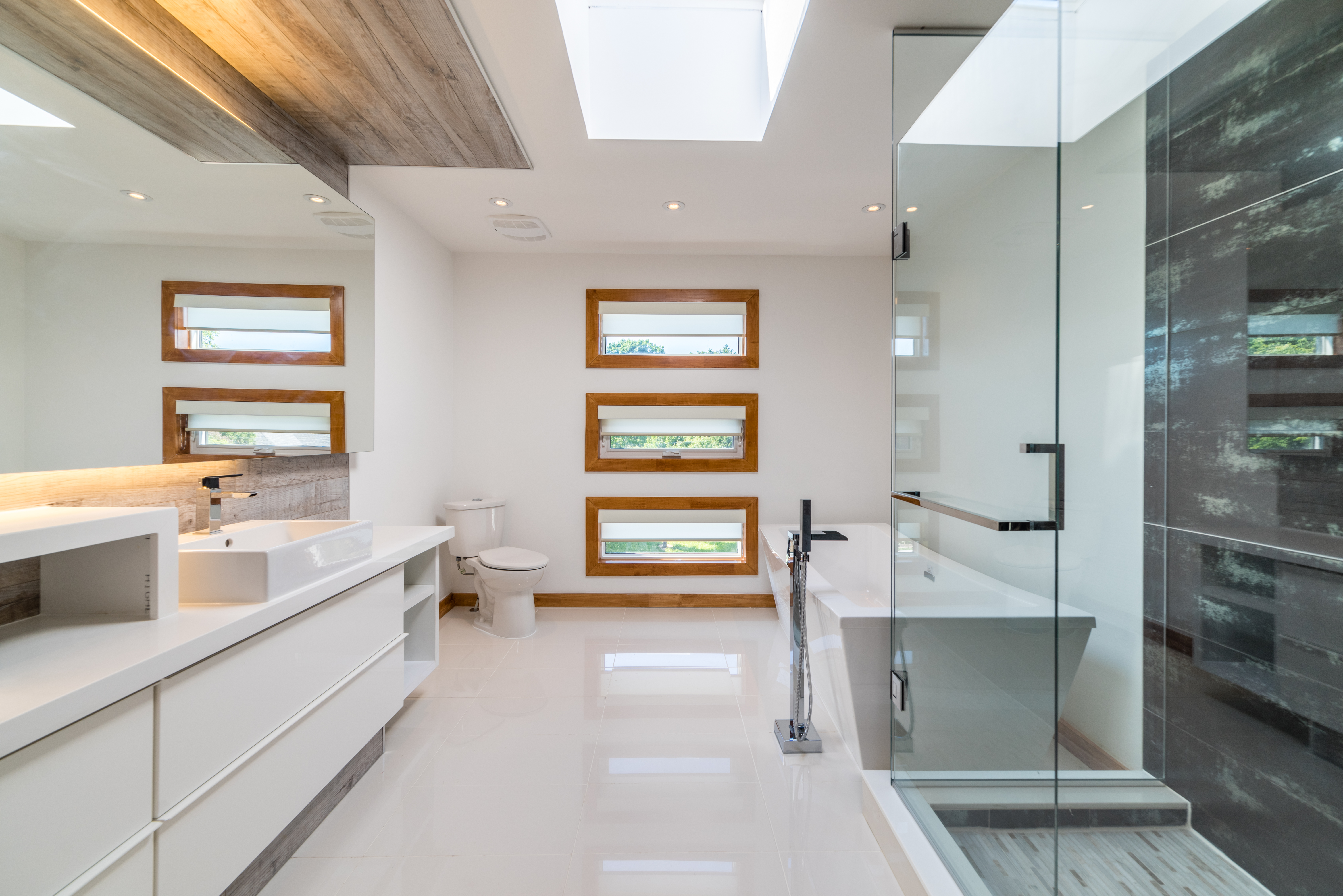 Light transfers throughout the house passively.